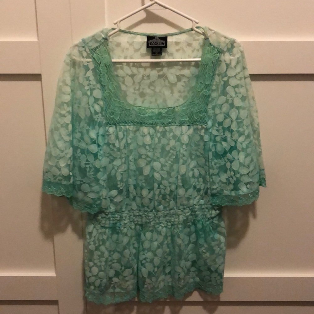 Teal lace top